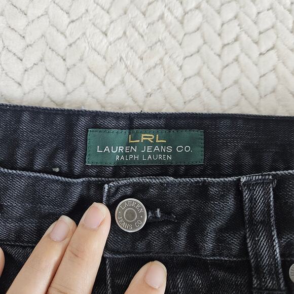 LRL Lauren Jeans Co Ralph Lauren Black Classic Straight Leg Jeans Sz10 Worn Look - Picture 2 of 10